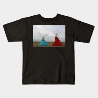 Red and Blue Tipi Kids T-Shirt